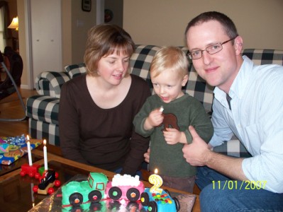 Mom, Dad and Oliver on 2nd b-day